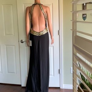 JOVANI dress/gown Black/gold size 8